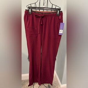 HeartSoul Heart Breaker Women’s scrub bottoms Wine Small Petite SP pants Ladies